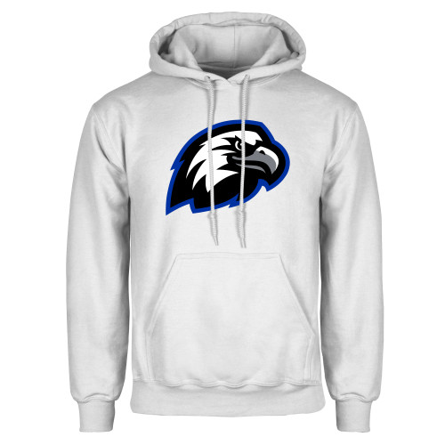  White Fleece Hoodie - Faulkner University Mascot Head