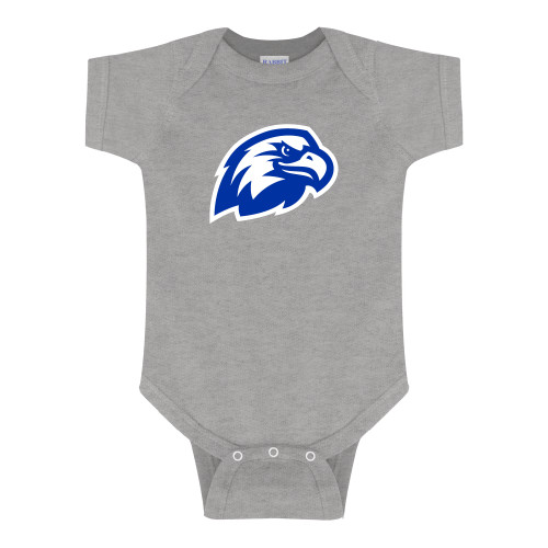  Grey Infant Onesie - Faulkner University Mascot Head
