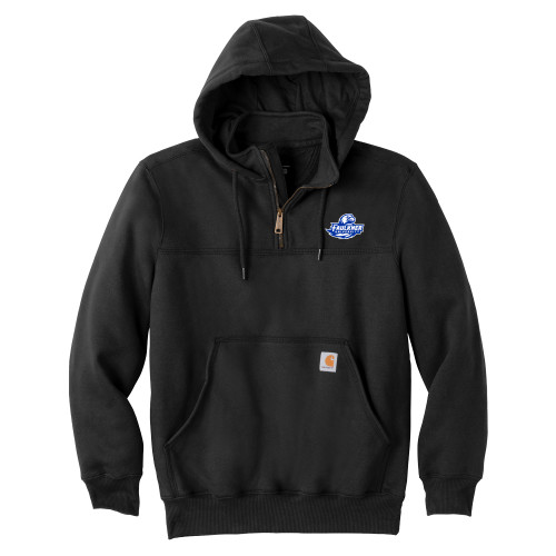  Carhartt Black Rain Defender Paxton Hooded Zip Sweatshirt - Faulkner University Primary Logo EMB