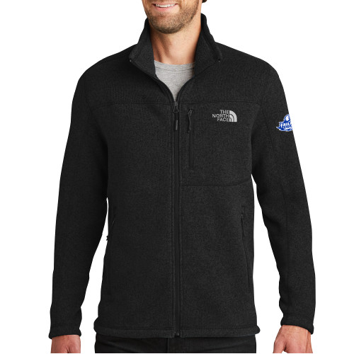  The North Face Black Heather Fleece Jacket - Faulkner University Primary Logo EMB