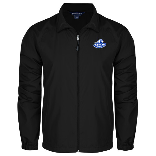  Black Full Zip Wind Jacket - Faulkner University Primary Logo EMB