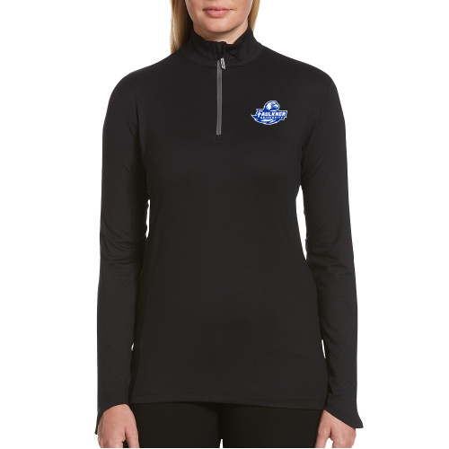  Callaway Womens Black 1/4 Zip Pullover - Faulkner University Primary Logo EMB