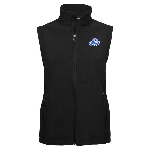  Black Fleece Full Zip Vest - Faulkner University Primary Logo EMB