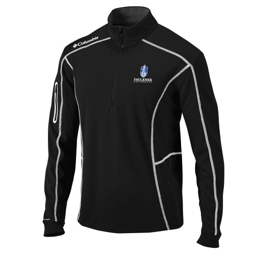  Columbia Black Omni Wick Shotgun 1/4 Zip - Faulkner University with Crest Stacked EMB