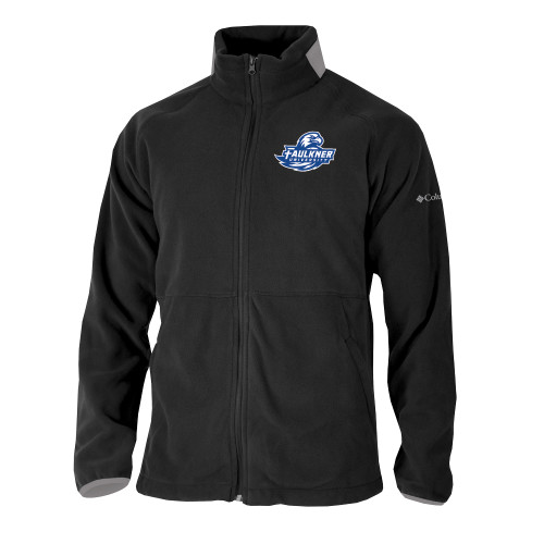  Columbia Black Everest Ridge Fleece Full Zip Jacket - Faulkner University Primary Logo EMB