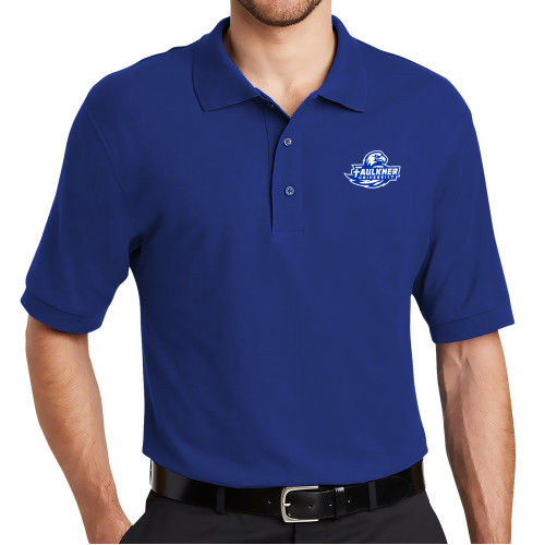  Royal Silk Touch Polo - Faulkner University Primary Logo EMB