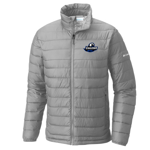  Columbia Grey Powder Lite Jacket - Faulkner University Primary Logo EMB