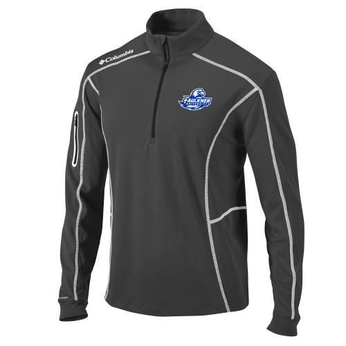  Columbia Charcoal Omni Wick Shotgun 1/4 Zip - Faulkner University Primary Logo EMB