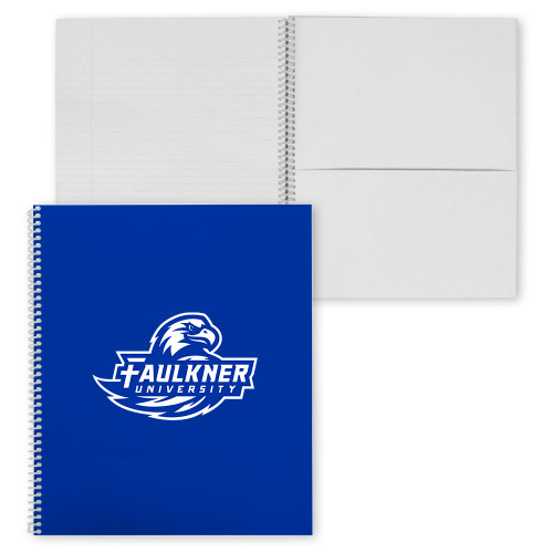  College Spiral Notebook w/Clear Coil - Faulkner University Primary Logo