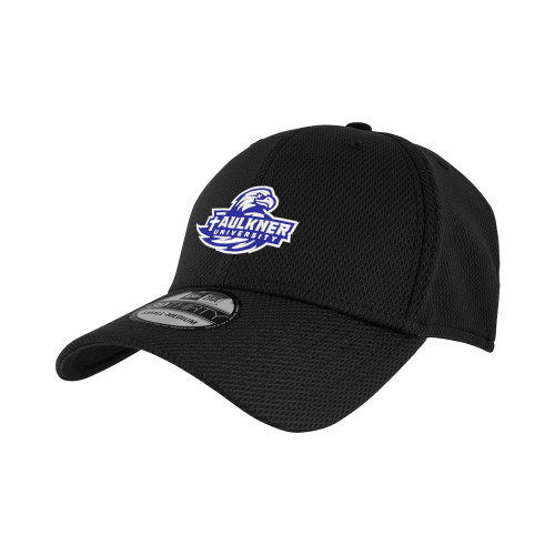  New Era Black Diamond Era 39Thirty Stretch Fit Hat - Faulkner University Primary Logo EMB