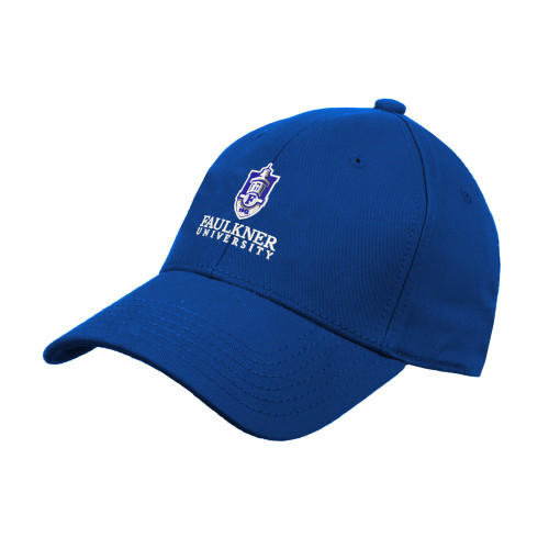  Royal Structured Adjustable Pro Style Hat - Faulkner University with Crest Stacked EMB