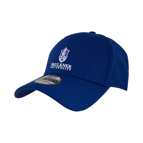  New Era Royal Diamond Era 39Thirty Stretch Fit Hat - Faulkner University with Crest Stacked EMB