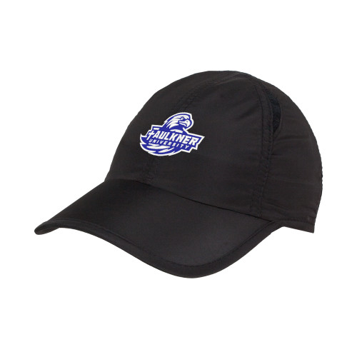  Black Performance Cap - Faulkner University Primary Logo EMB