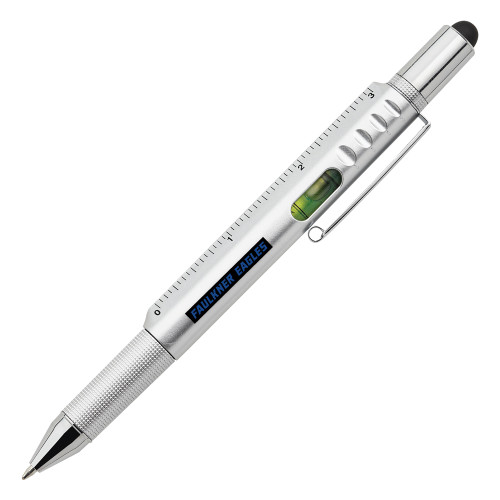  6 in 1 Silver Ballpoint Pen - Faulkner Eagles Flat
