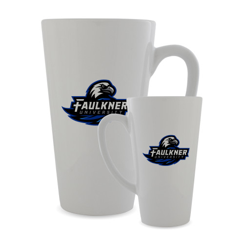  Full Color Latte Mug 17oz - Faulkner University Primary Logo