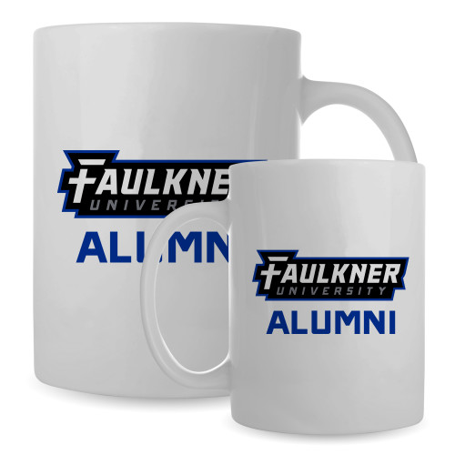  Alumni Full Color White Mug 15oz - Faulkner Eagles Flat