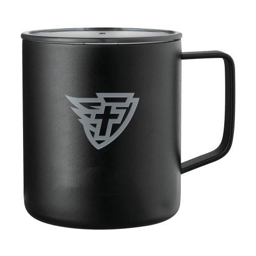  Rover Camp Vacuum Insulated Black Mug 14oz - Faulkner University F Wing Shield Engraved