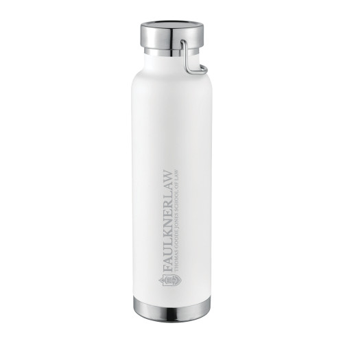  Thor Copper Vacuum Insulated White Bottle 22oz - Faulkner University School of Law Engraved