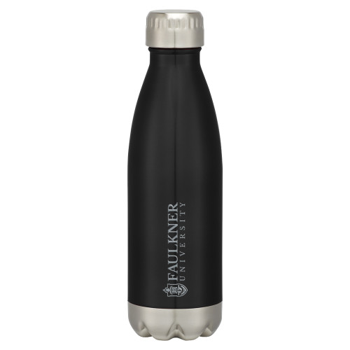  Swig Stainless Steel Black Bottle 16oz - Faulkner University  with Crest Flat Engraved