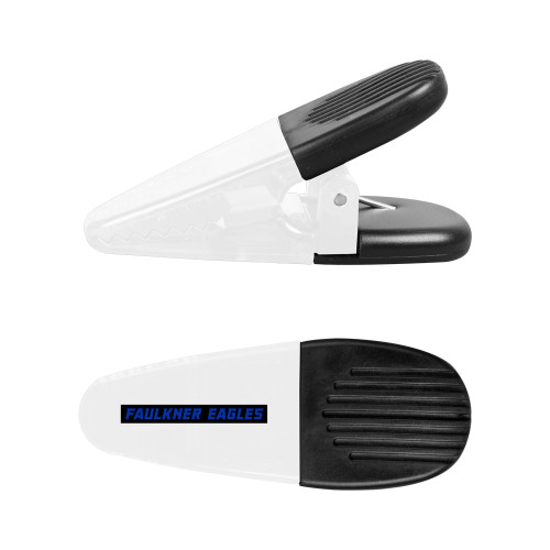  White Crocodile Clip/Magnet - Faulkner Eagles Flat