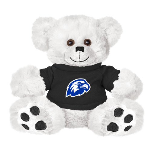 Plush Big Paw 8 1/2 inch White Bear w/Black Shirt - Faulkner University Mascot Head