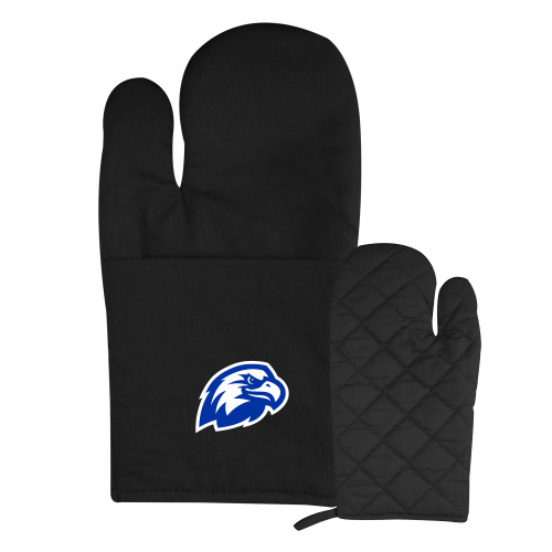  Quilted Canvas Black Oven Mitt - Faulkner University Mascot Head