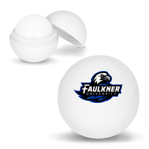  White Lip Moisturizer Ball - Faulkner University Primary Logo