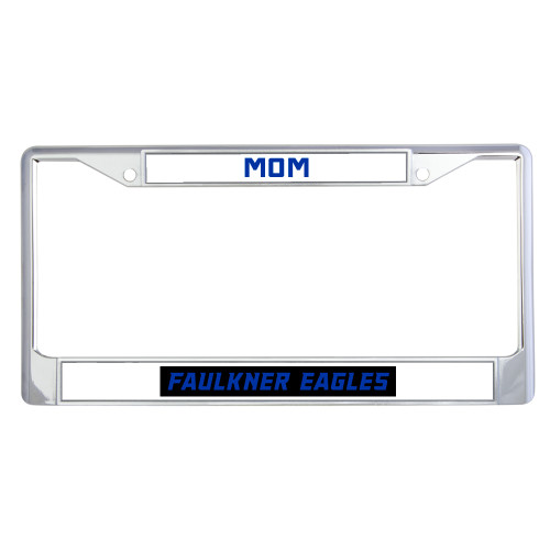 Mom Metal License Plate Frame in Chrome - Faulkner Eagles Flat