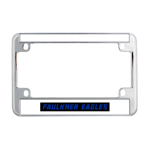  Metal Motorcycle License Plate Frame in Chrome - Faulkner Eagles Flat