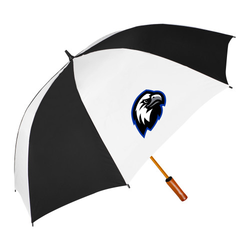  64 Inch Black/White Umbrella - Faulkner University Mascot Head
