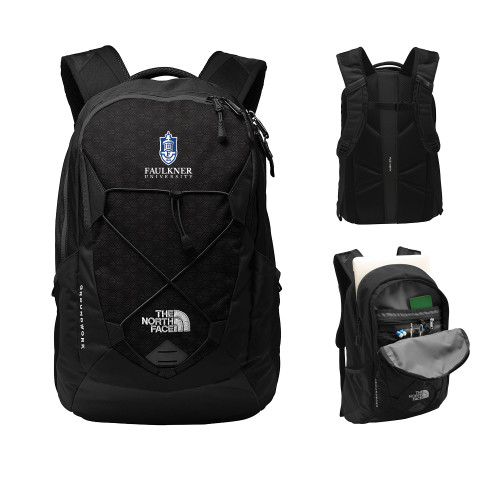  The North Face Black Groundwork Backpack - Faulkner University with Crest Stacked EMB