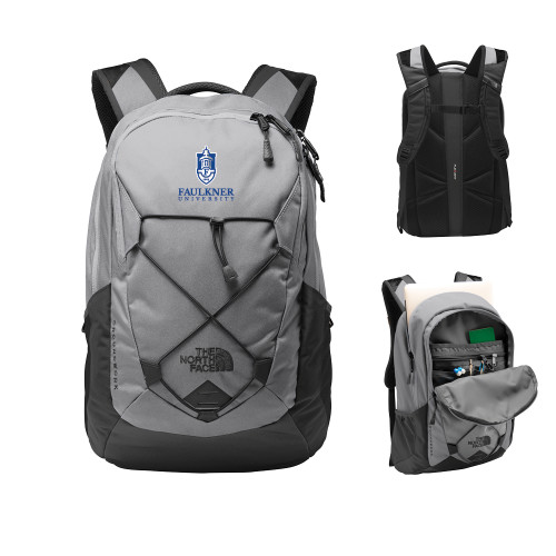  The North Face Mid Grey/Asphalt Grey Groundwork Backpack - Faulkner University with Crest Stacked EMB