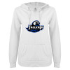 Thumbnail image for  ENZA Womens White V Notch Raw Edge Fleece Hoodie