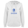 Thumbnail image for  ENZA Womens White V Notch Raw Edge Fleece Hoodie