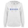 Thumbnail image for  ENZA Womens White V Notch Raw Edge Fleece Hoodie