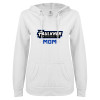 Thumbnail image for  ENZA Womens White V Notch Raw Edge Fleece Hoodie