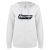 Thumbnail image for  ENZA Womens White V Notch Raw Edge Fleece Hoodie