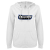 Thumbnail image for  ENZA Womens White V Notch Raw Edge Fleece Hoodie
