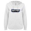 Thumbnail image for  ENZA Womens White V Notch Raw Edge Fleece Hoodie