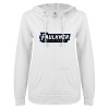 Thumbnail image for  ENZA Womens White V Notch Raw Edge Fleece Hoodie
