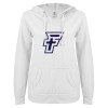 Thumbnail image for  ENZA Womens White V Notch Raw Edge Fleece Hoodie