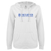 Thumbnail image for  ENZA Womens White V Notch Raw Edge Fleece Hoodie