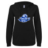 Thumbnail image for  ENZA Womens Black V Notch Raw Edge Fleece Hoodie