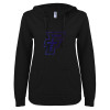 Thumbnail image for  ENZA Womens Black V Notch Raw Edge Fleece Hoodie