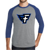 Thumbnail image for  Grey/Royal Heather Triblend Baseball Raglan Tee