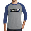 Thumbnail image for  Grey/Royal Heather Triblend Baseball Raglan Tee