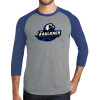 Thumbnail image for  Grey/Royal Heather Triblend Baseball Raglan Tee