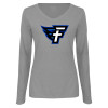 Thumbnail image for  Womens Grey Long Sleeve V Neck Tee 