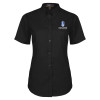 Thumbnail image for  Womens Black Twill Button Up Short Sleeve