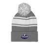 Thumbnail image for  Grey/White Two Tone Knit Pom Beanie w/Cuff